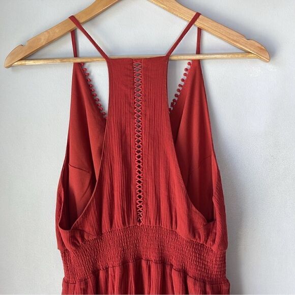 Anthropologie Red Carter Gauzy Burgundy Red High Low Midi Dress - Picture 5 of 10